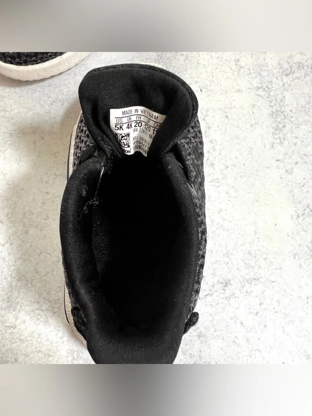 5⚽️ adidas Toddler Black Shadow Knit Slip-On Lace Sneakers with White Sole